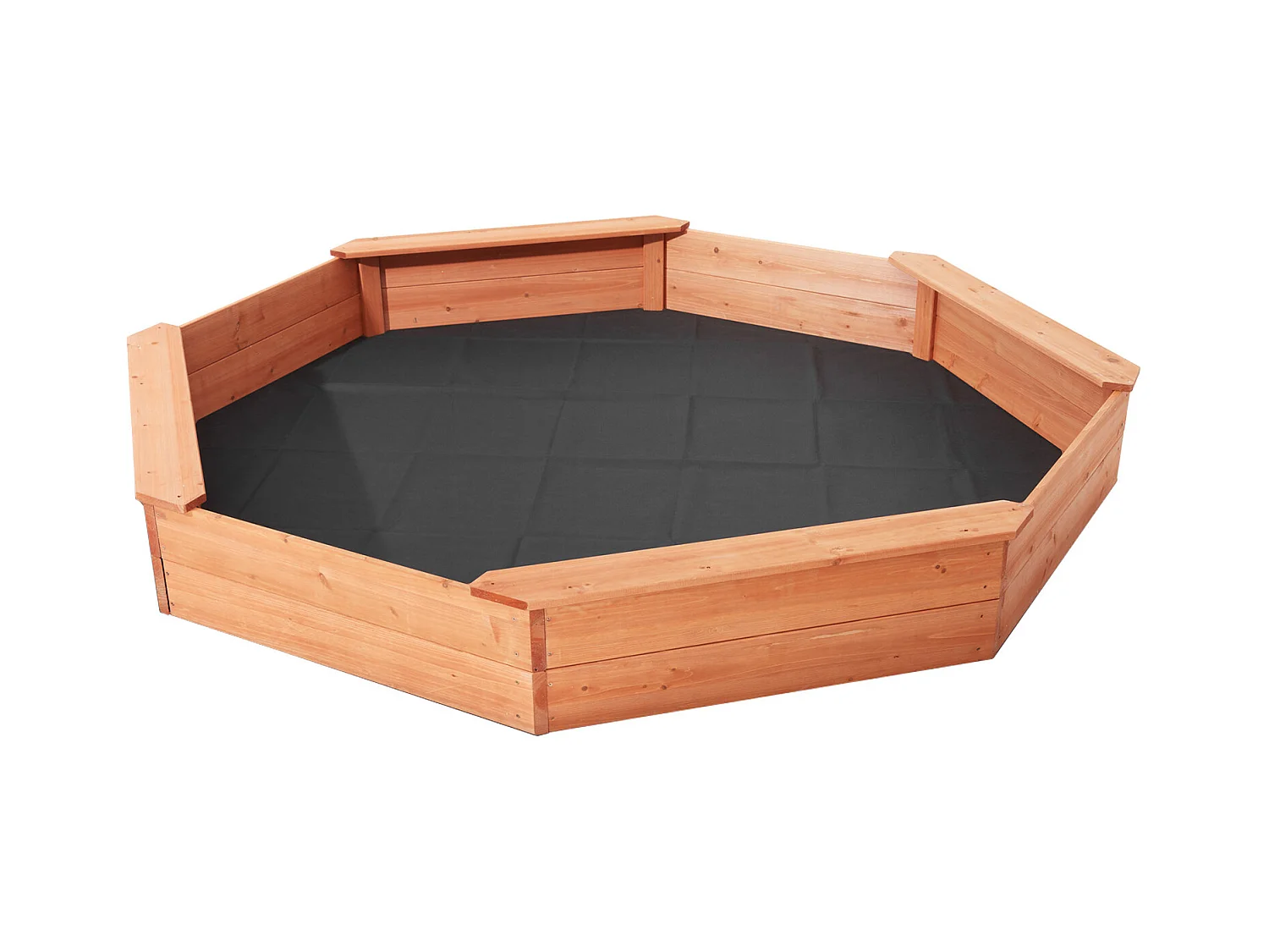 Bac à Sable en Bois, SucceBuy Bac à Sable en Bois avec Couvercle Bac à Sable Octogonal Bac à Sable Extérieur 3-12 Ans