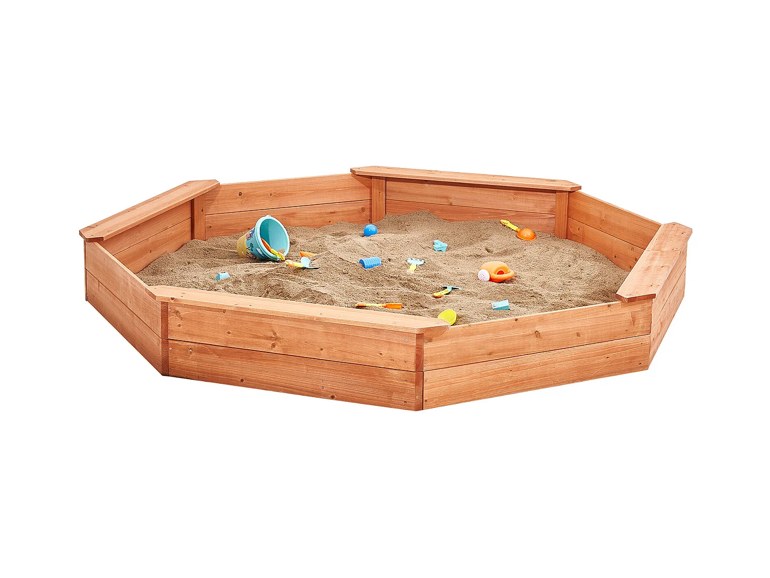 Bac à Sable en Bois, SucceBuy Bac à Sable en Bois avec Couvercle Bac à Sable Octogonal Bac à Sable Extérieur 3-12 Ans