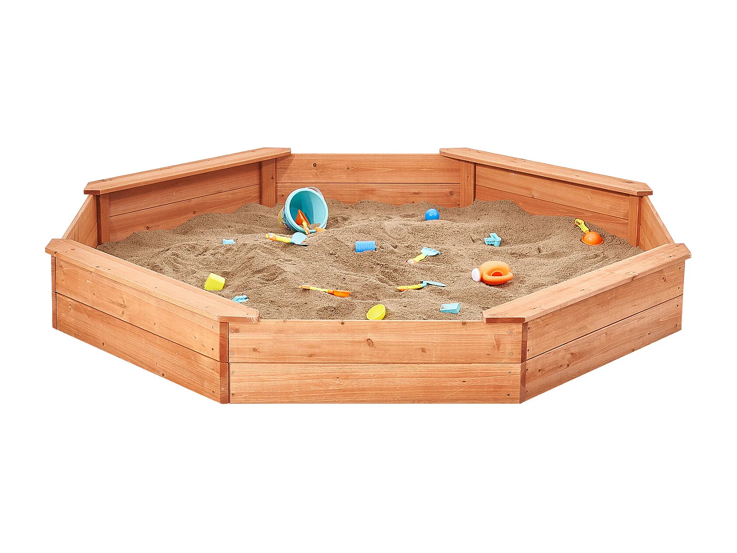 Bac à Sable en Bois, SucceBuy Bac à Sable en Bois avec Couvercle Bac à Sable Octogonal Bac à Sable Extérieur 3-12 Ans