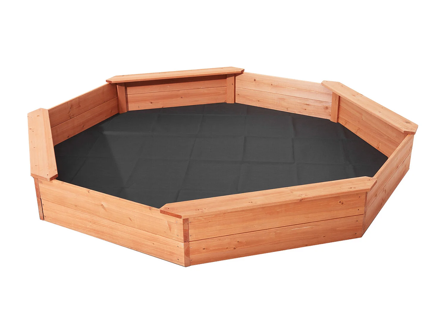 Bac à Sable en Bois, SucceBuy Bac à Sable en Bois avec Couvercle Bac à Sable Octogonal Bac à Sable Extérieur 3-12 Ans