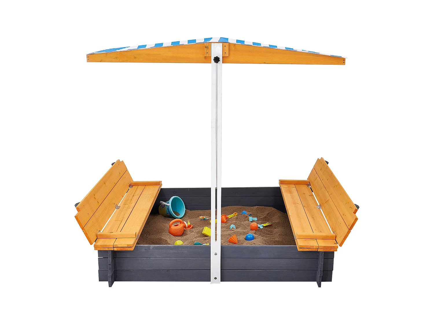 Bac à Sable en Bois, SucceBuy Bac à Sable en Bois avec Auvent Bac à Sable Jardin extérieur 3-12 Ans