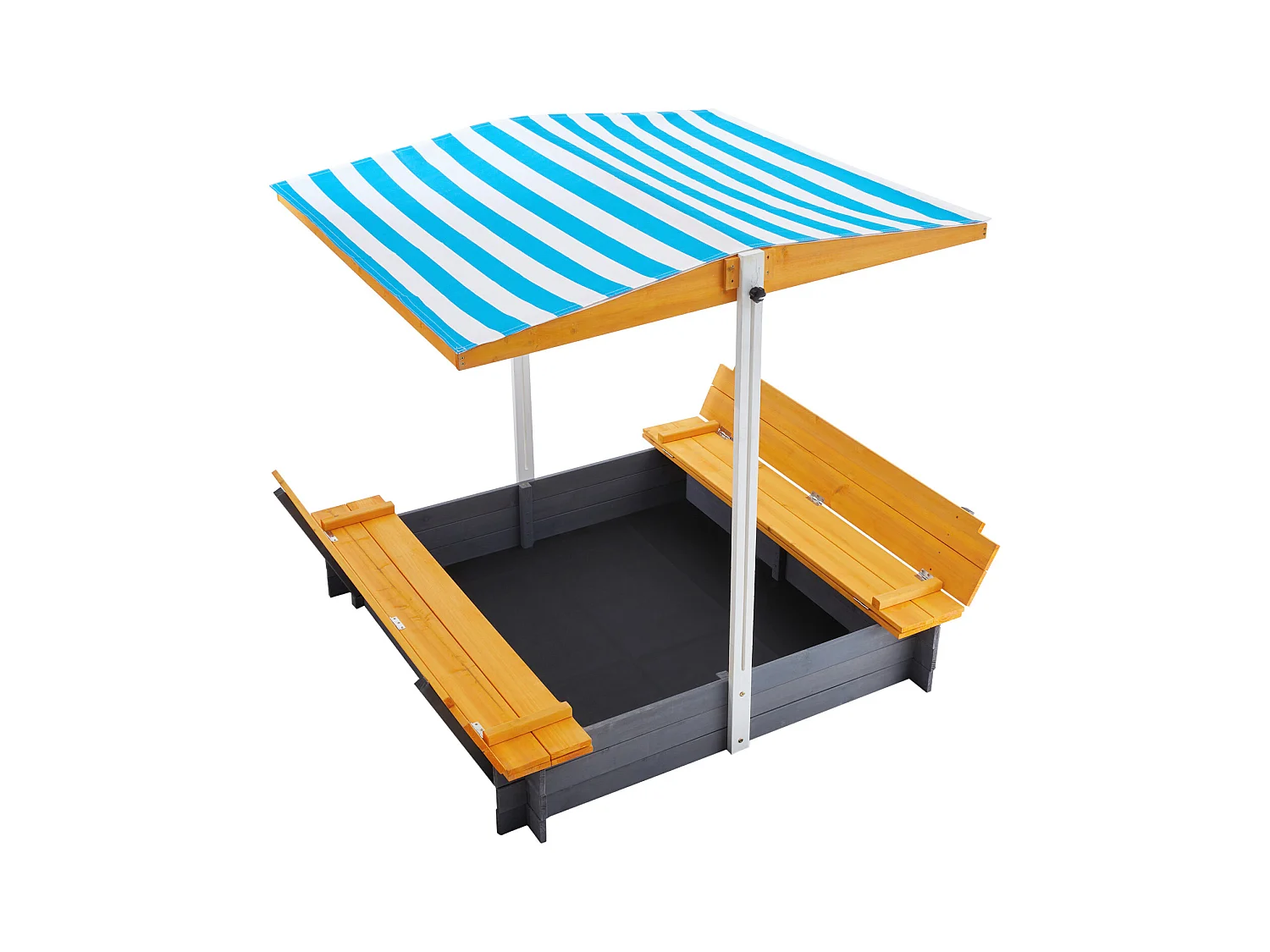 Bac à Sable en Bois, SucceBuy Bac à Sable en Bois avec Auvent Bac à Sable Jardin extérieur 3-12 Ans