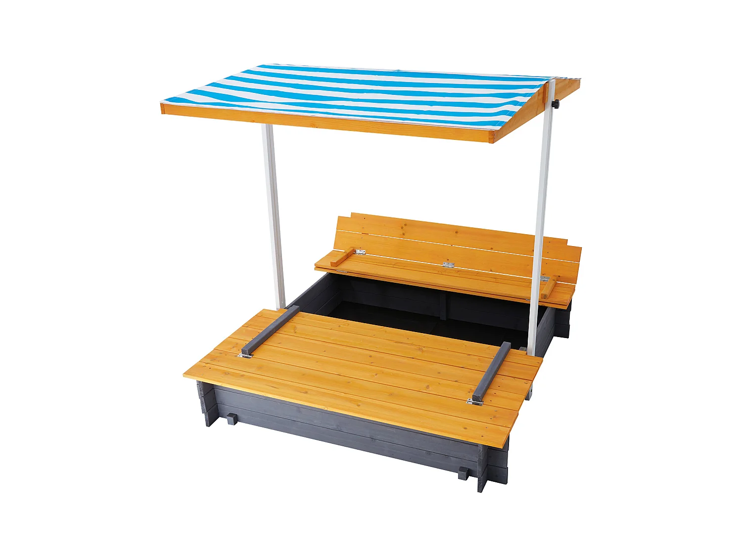 Bac à Sable en Bois, SucceBuy Bac à Sable en Bois avec Auvent Bac à Sable Jardin extérieur 3-12 Ans