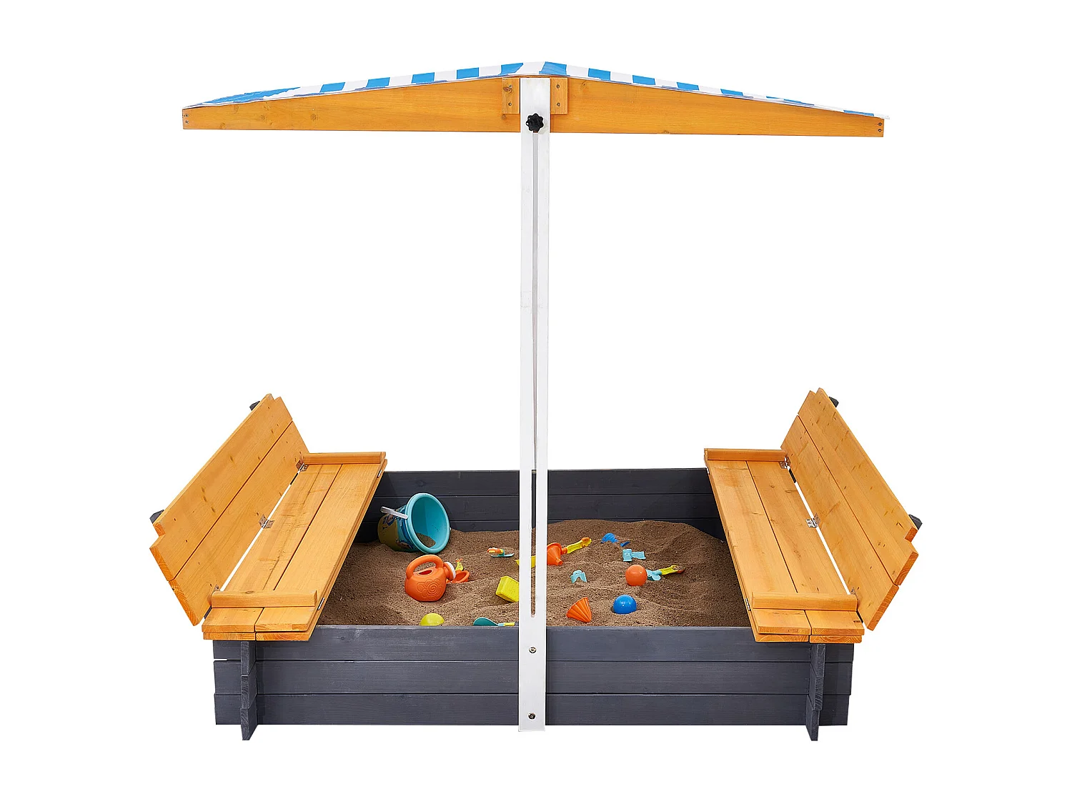 Bac à Sable en Bois, SucceBuy Bac à Sable en Bois avec Auvent Bac à Sable Jardin extérieur 3-12 Ans