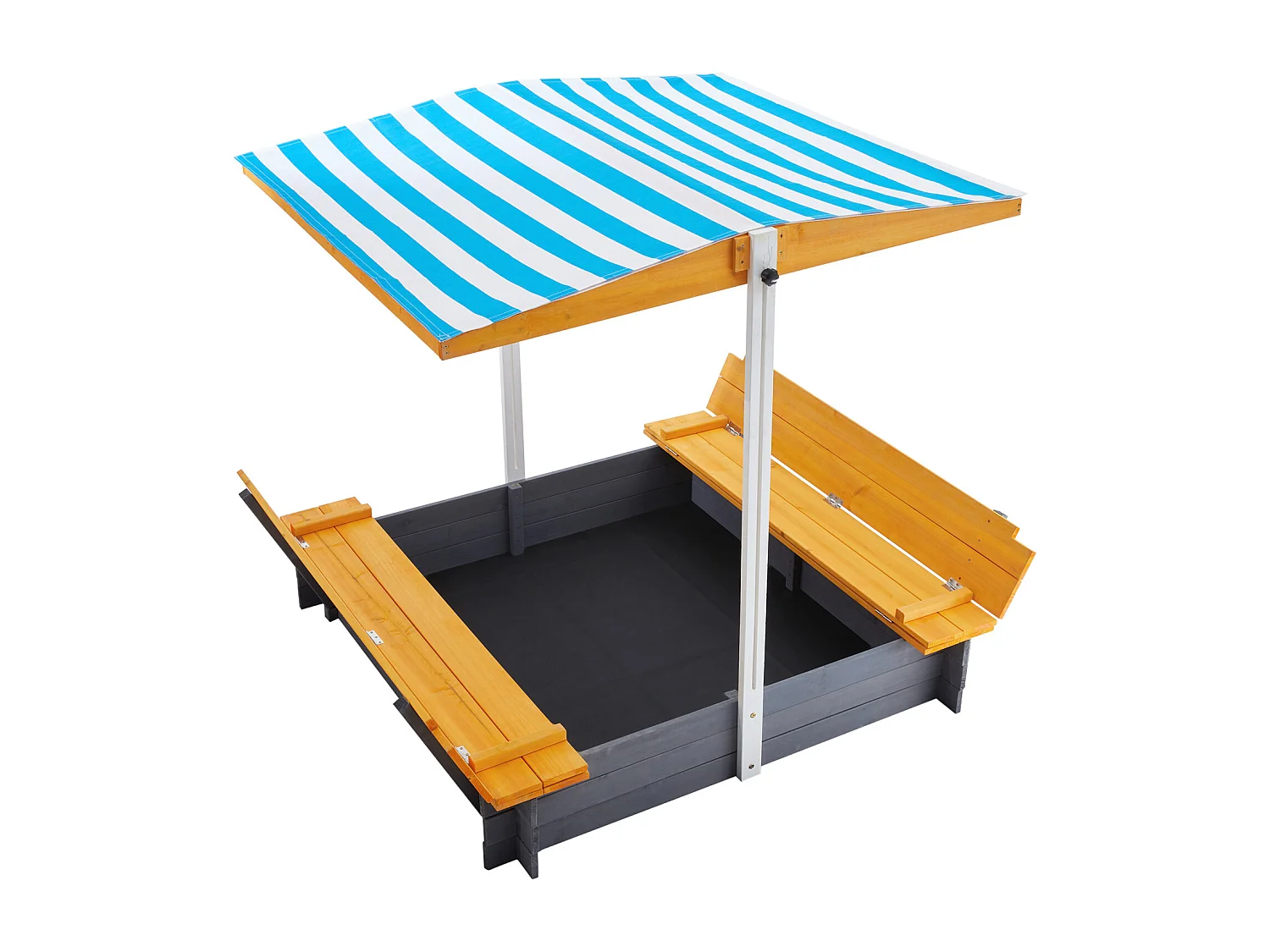 Bac à Sable en Bois, SucceBuy Bac à Sable en Bois avec Auvent Bac à Sable Jardin extérieur 3-12 Ans