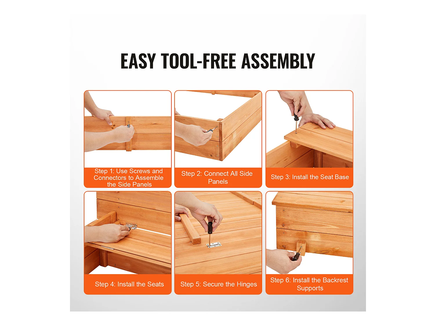 Drewniana Piaskownica, SucceBuy Drewniana Piaskownica Piaskownica z Dolną Wyściółką do Użytku na Zewnątrz w Wieku 3-12 Lat