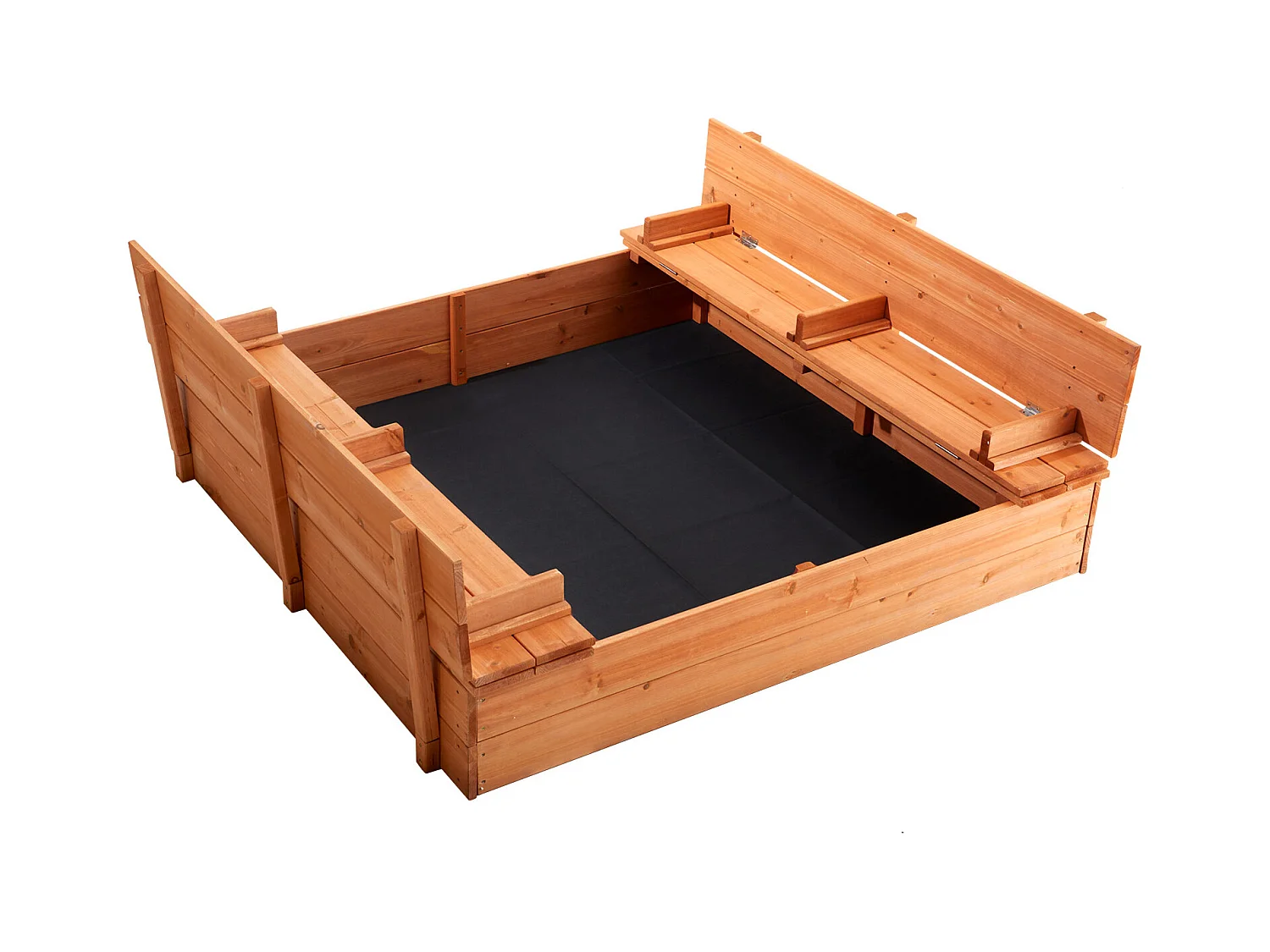 Drewniana Piaskownica, SucceBuy Drewniana Piaskownica Piaskownica z Dolną Wyściółką do Użytku na Zewnątrz w Wieku 3-12 Lat