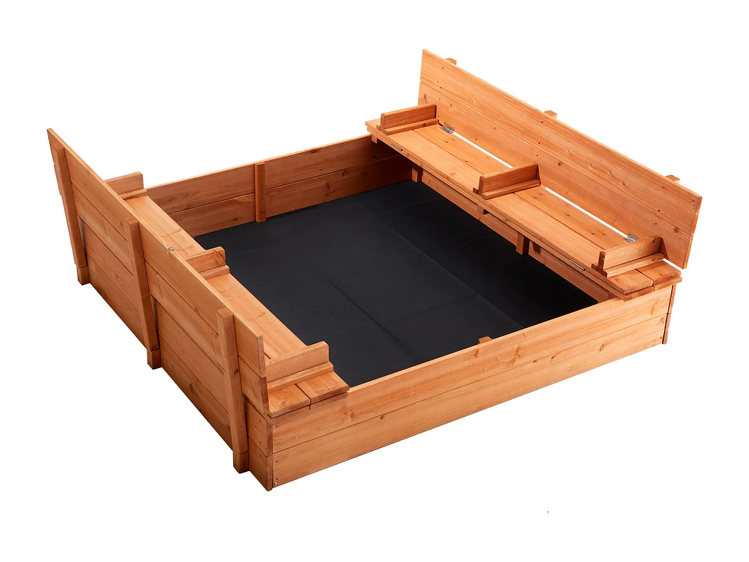 Bac à Sable en Bois, SucceBuy Bac à Sable en Bois Bac à Sable avec Doublure Inférieure pour L'extérieur de 3 à 12 Ans
