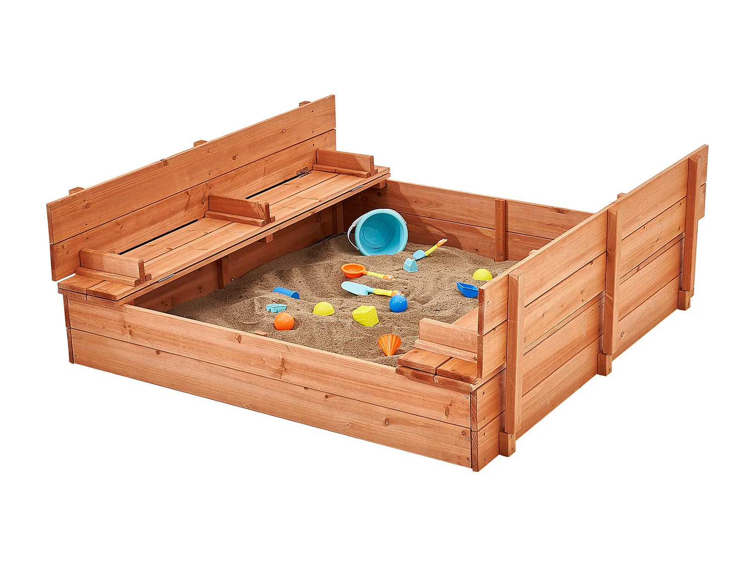 Bac à Sable en Bois, SucceBuy Bac à Sable en Bois Bac à Sable avec Doublure Inférieure pour L'extérieur de 3 à 12 Ans