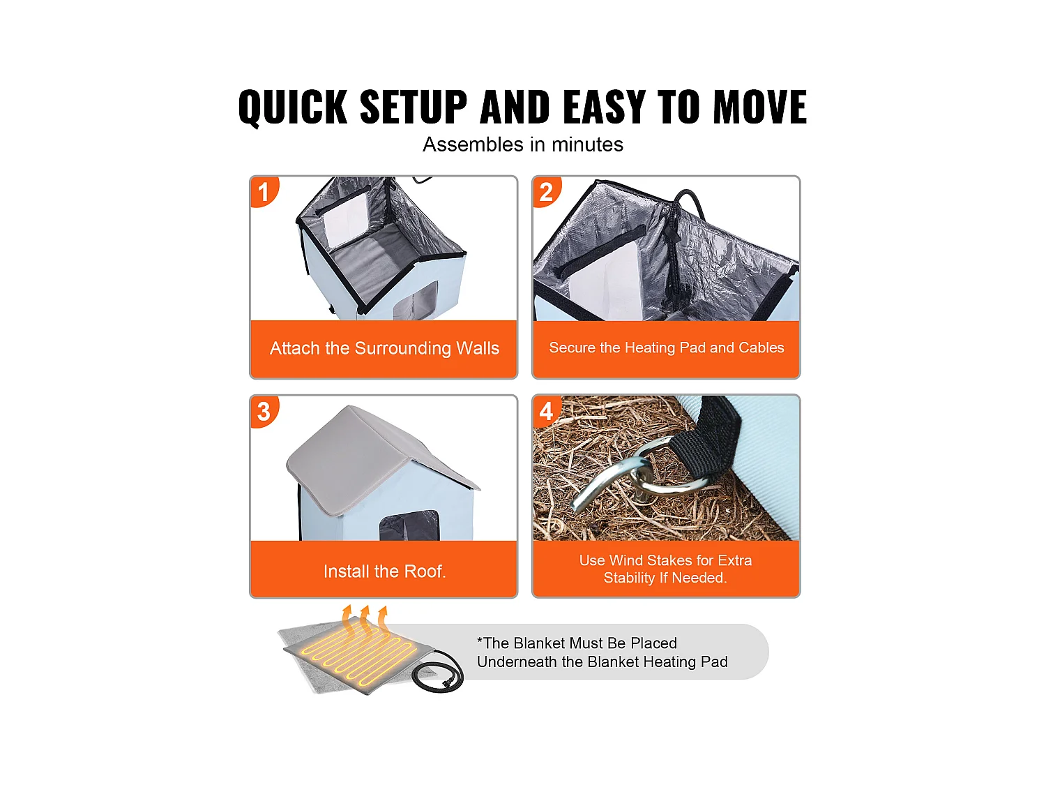 Maison pour Chat, SucceBuy Niche Chauffante pour Chat, Abri Pliable pour Chat avec Coussin Chauffant Arbre à chat, Bleu, Petit