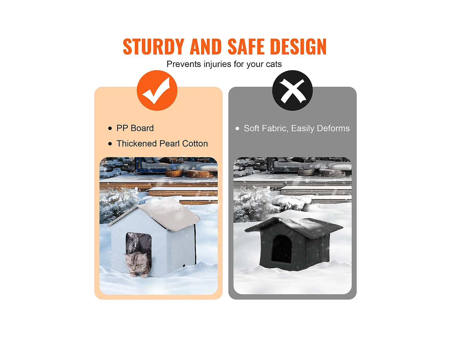 Maison pour Chat, SucceBuy Niche Chauffante pour Chat, Abri Pliable pour Chat avec Coussin Chauffant Arbre à chat, Bleu, Petit