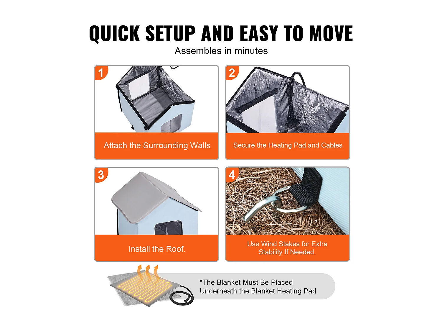 Cuccia per Gatti, SucceBuy Cuccia Riscaldata per Gatti, Rifugio Pieghevole per Gatti con Cuscinetto Riscaldante, Blu, Piccola