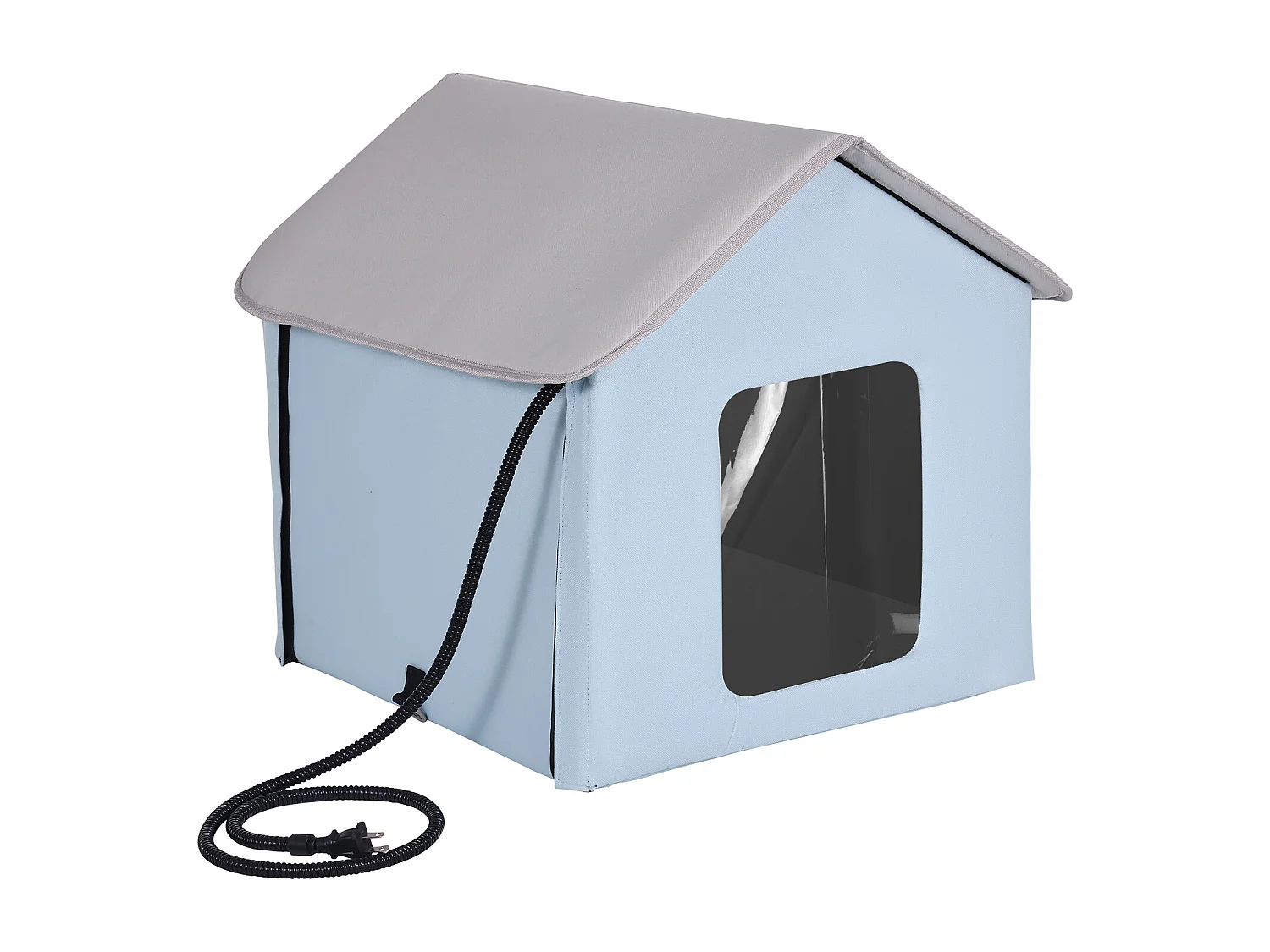 Cuccia per Gatti, SucceBuy Cuccia Riscaldata per Gatti, Rifugio Pieghevole per Gatti con Cuscinetto Riscaldante, Blu, Piccola