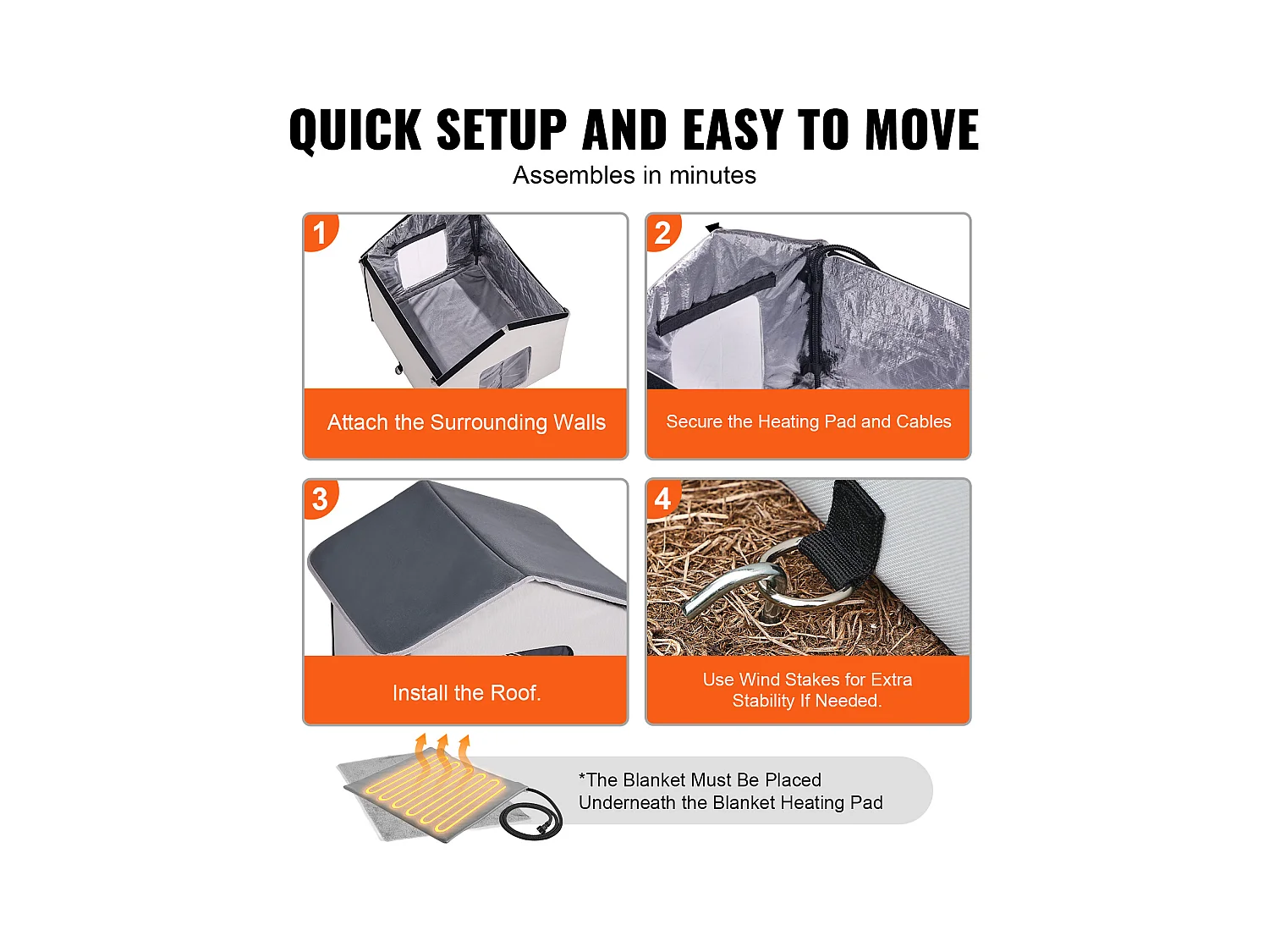 Maison pour Chat, SucceBuy Niche Chauffante pour Chat , Abri Pliable pour Chat avec Coussin Chauffant, Gris, Taille M