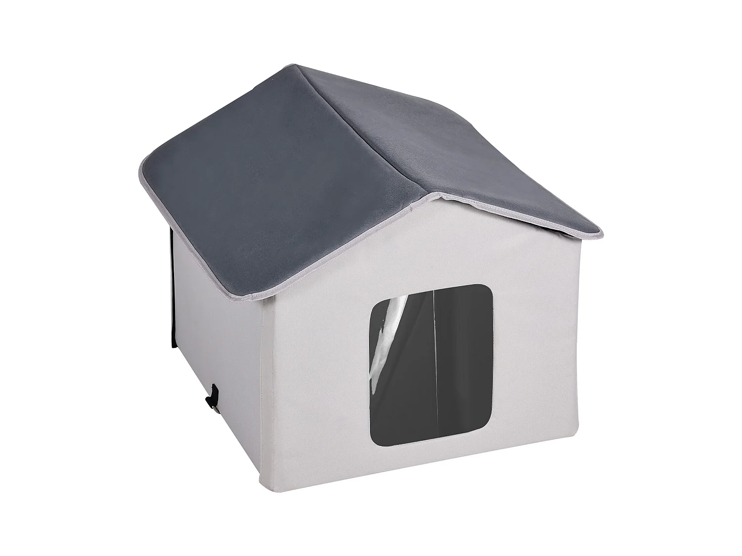 Maison pour Chat, SucceBuy Niche Chauffante pour Chat , Abri Pliable pour Chat avec Coussin Chauffant, Gris, Taille M