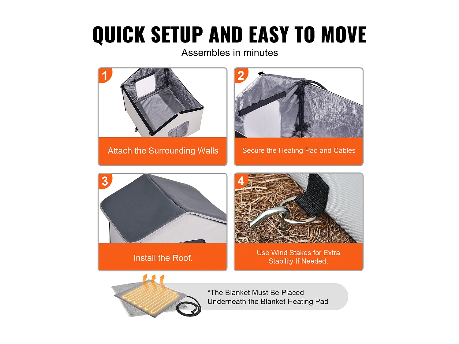 Caseta para Gatos SucceBuy con Calefacción, Plegable y con Almohadilla Térmica, Gris, Talla M