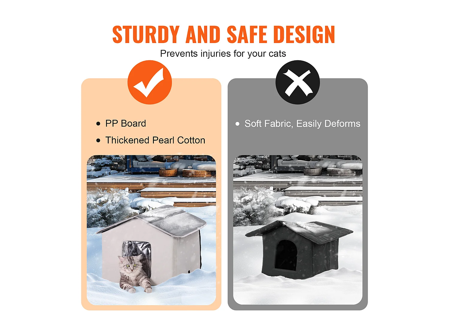 Caseta para Gatos SucceBuy con Calefacción, Plegable y con Almohadilla Térmica, Gris, Talla M