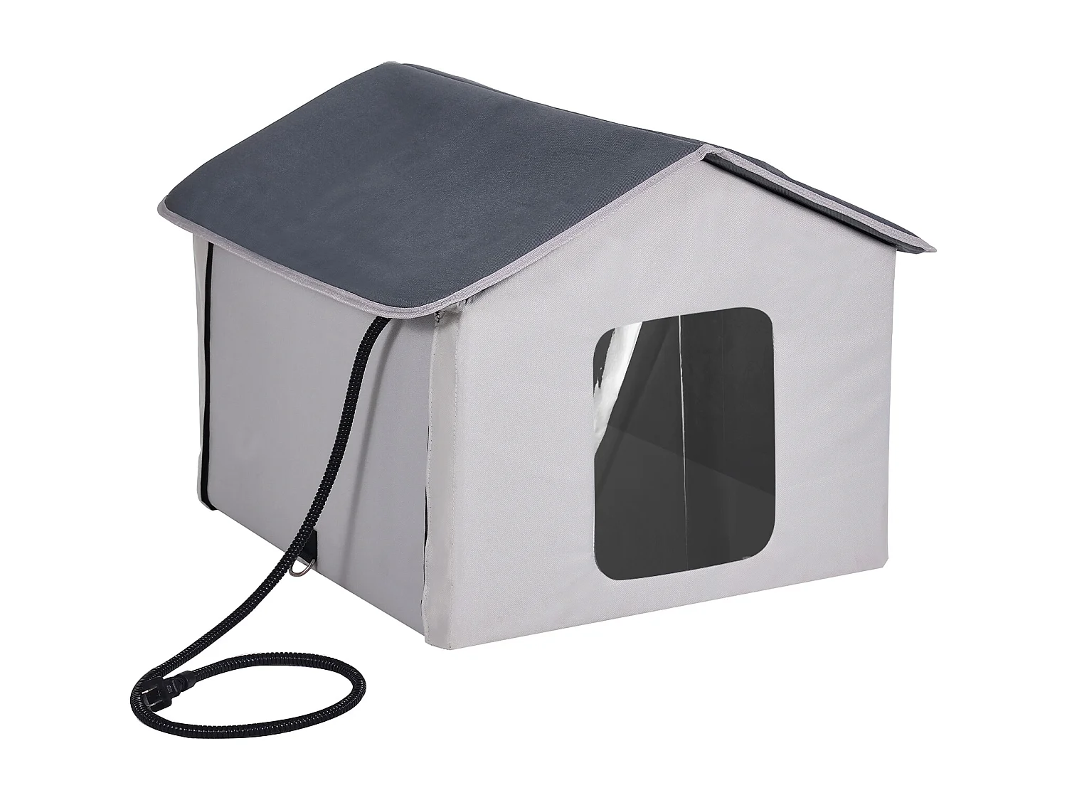 Caseta para Gatos SucceBuy con Calefacción, Plegable y con Almohadilla Térmica, Gris, Talla M