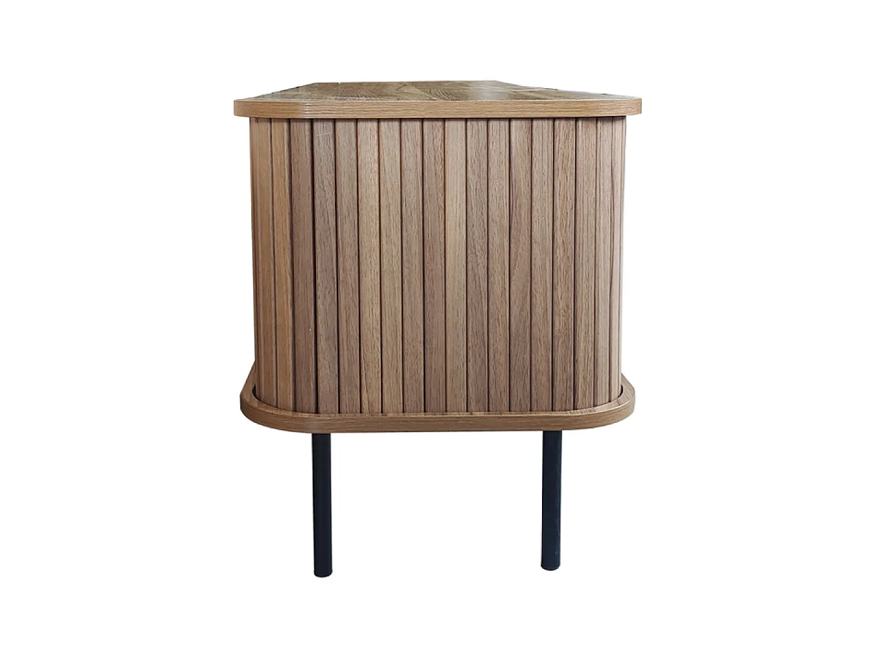 Meuble TV en bois cannelé à portes coulissantes 140cm MANADO