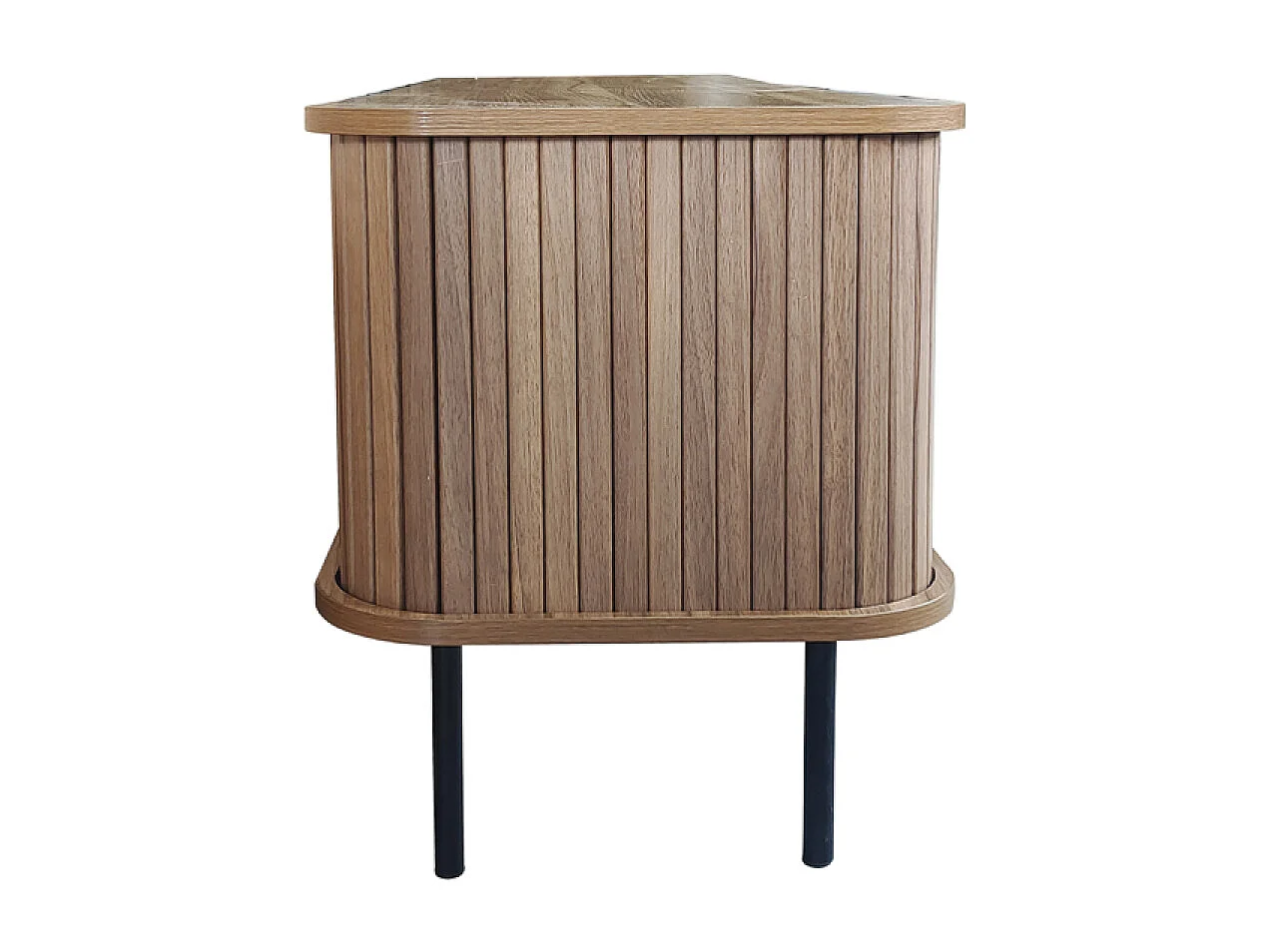 Meuble TV en bois cannelé à portes coulissantes 140cm MANADO