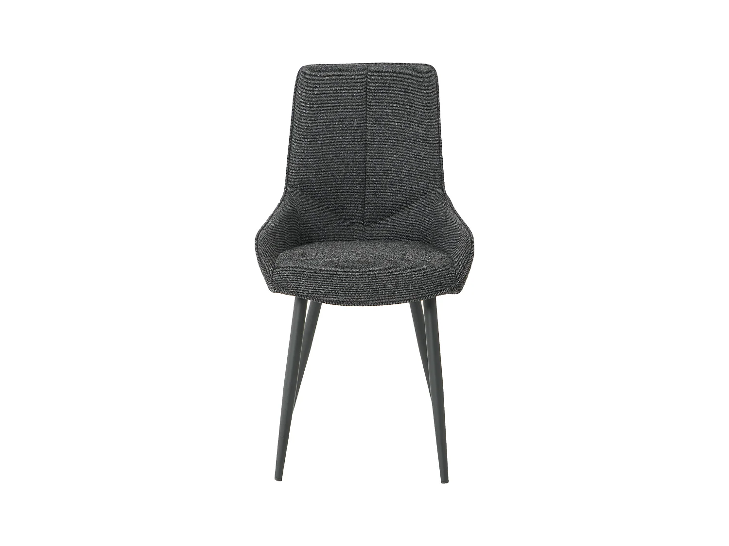 Lot de 2 chaises BJORN en tissu pour cuisine ou salle à manger, pieds en métal noir