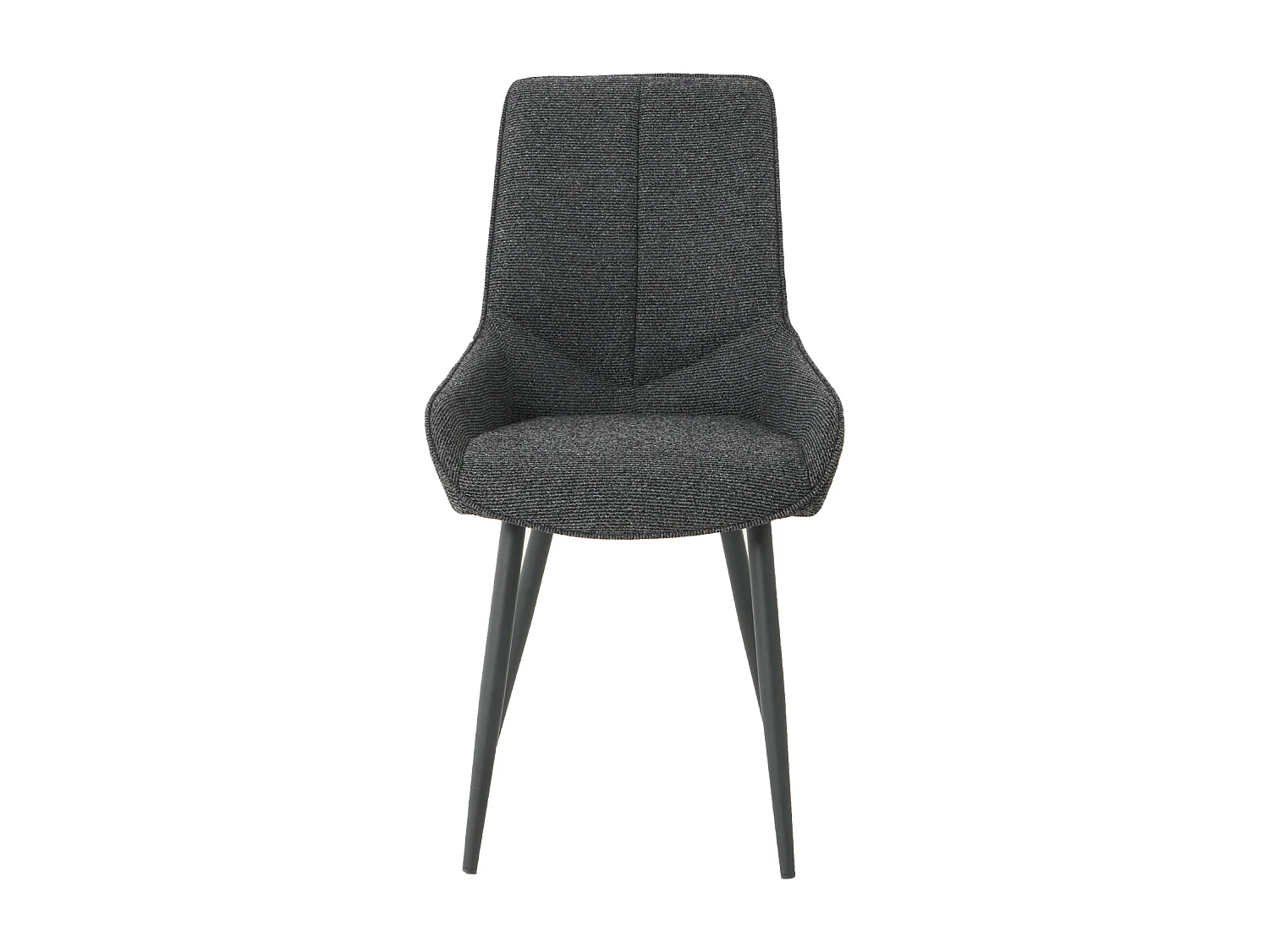 Lot de 2 chaises BJORN en tissu pour cuisine ou salle à manger, pieds en métal noir