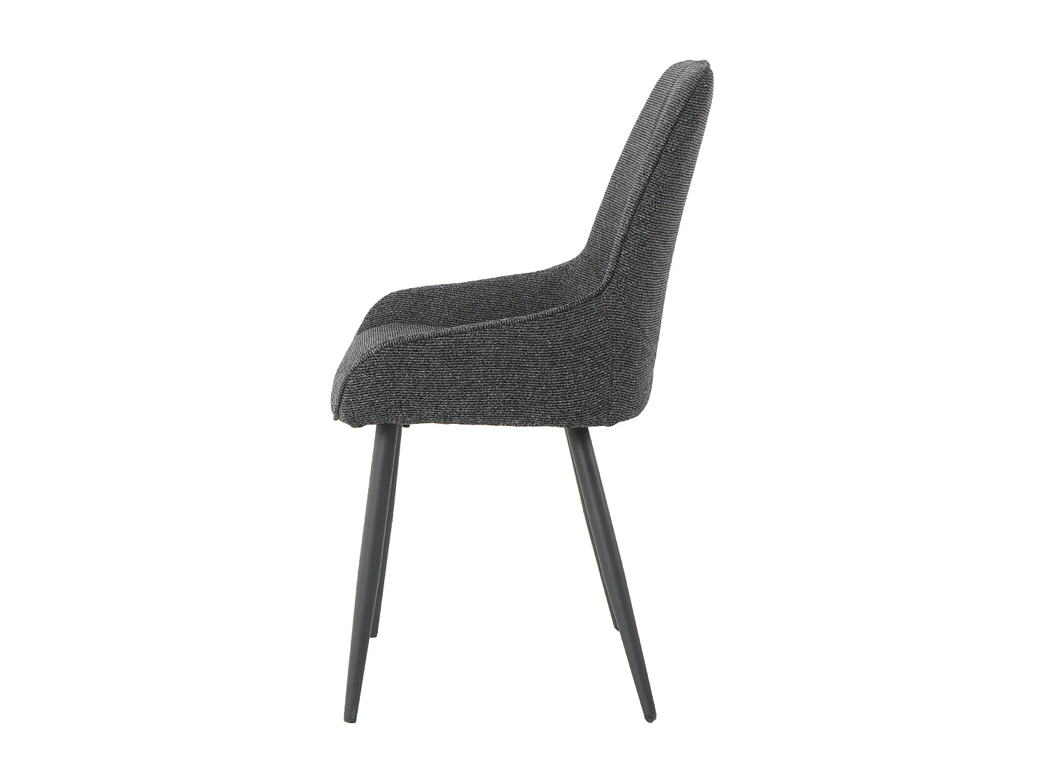 Lot de 2 chaises BJORN en tissu pour cuisine ou salle à manger, pieds en métal noir