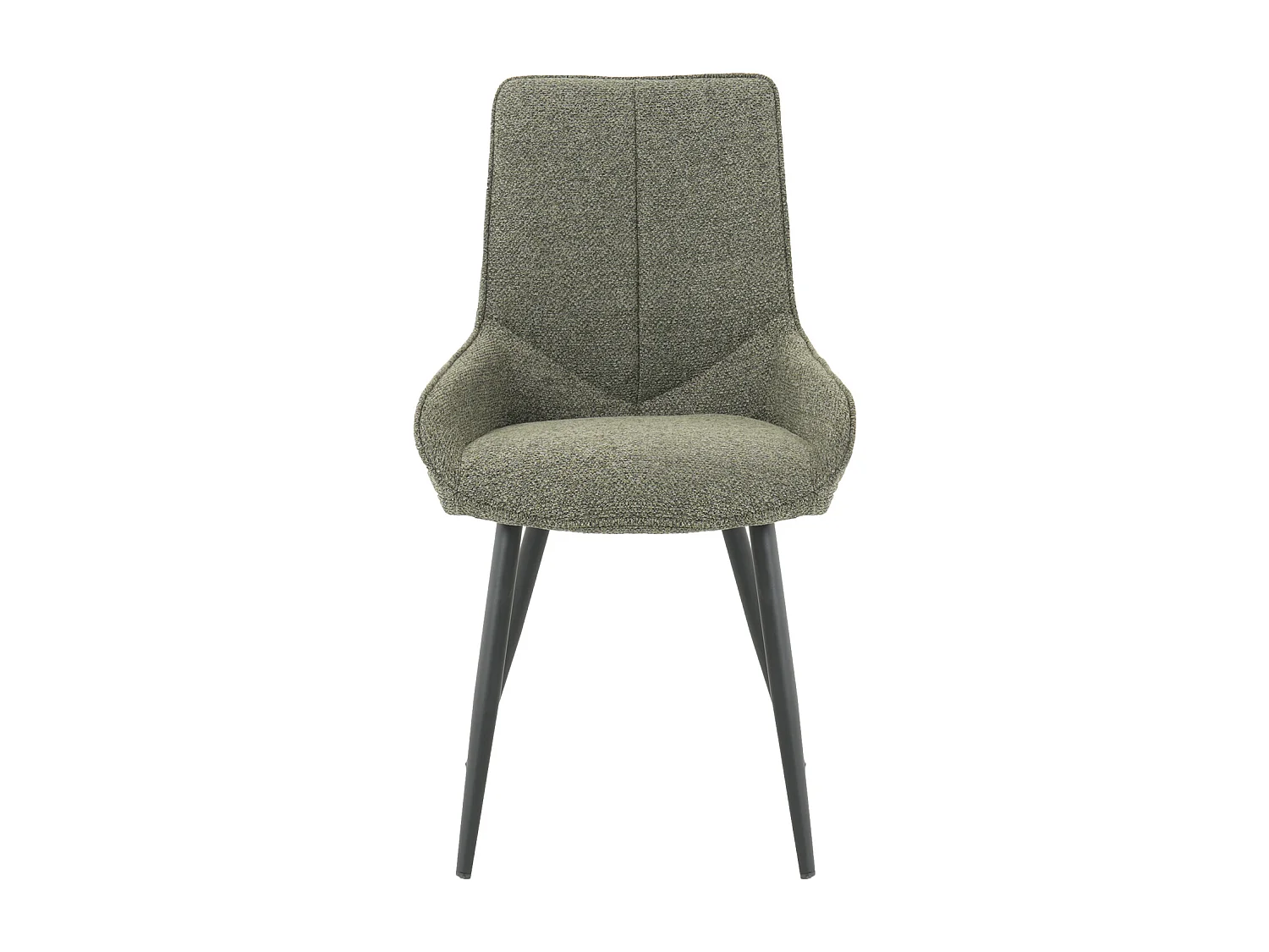 Lot de 2 chaises BJORN en tissu pour cuisine ou salle à manger, pieds en métal noir