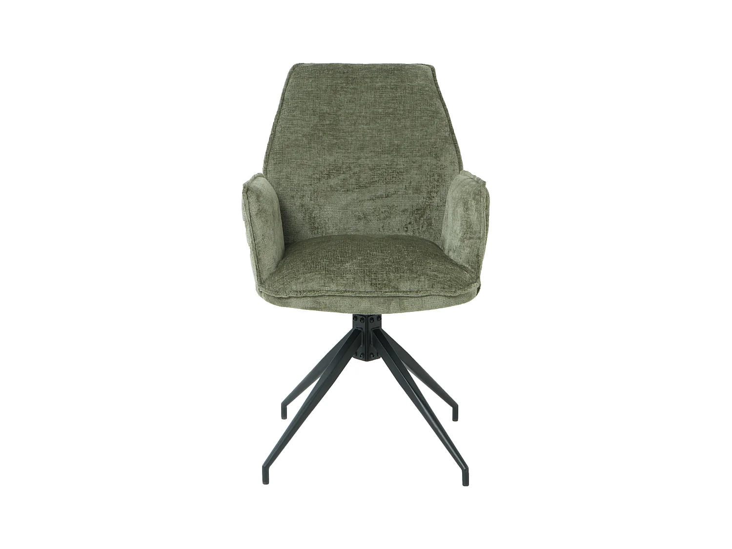 Lot de 2 chaises FITOUS pivotantes avec accoudoirs en tissu pour  salle à manger, pieds en métal noir