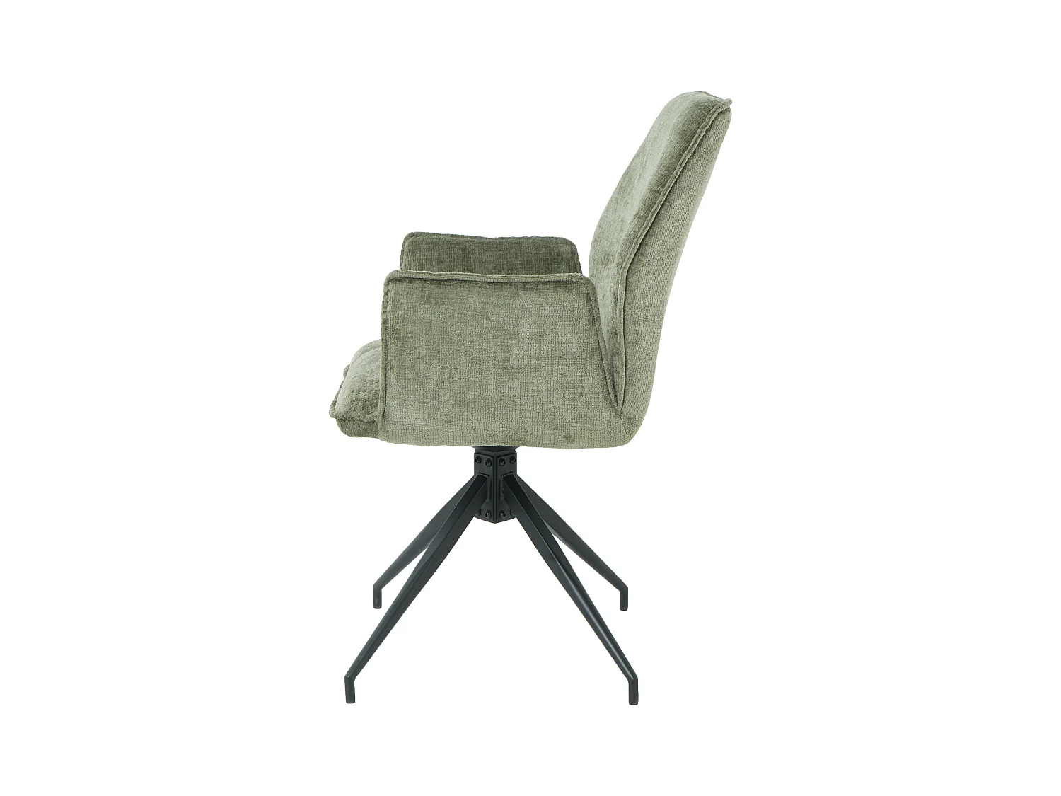 Lot de 2 chaises FITOUS pivotantes avec accoudoirs en tissu pour  salle à manger, pieds en métal noir