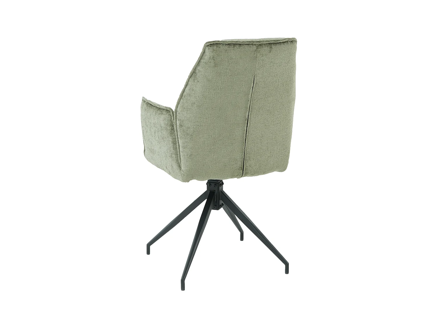 Lot de 2 chaises FITOUS pivotantes avec accoudoirs en tissu pour  salle à manger, pieds en métal noir