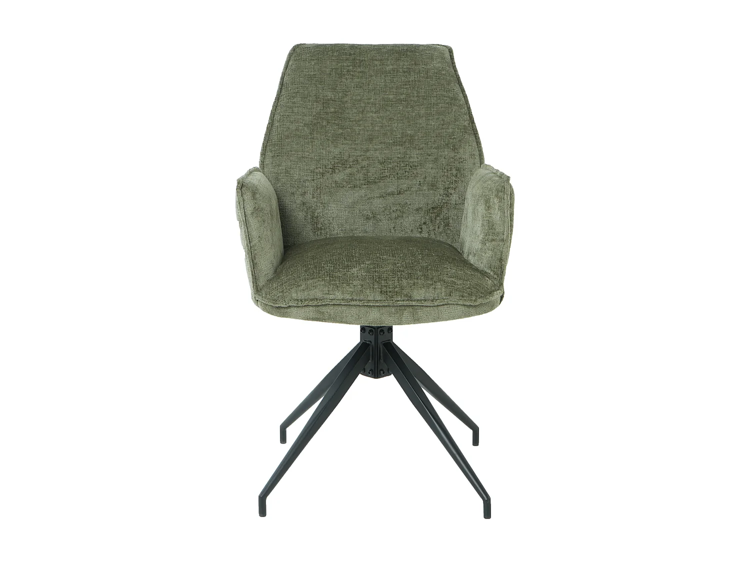 Lot de 2 chaises FITOUS pivotantes avec accoudoirs en tissu pour  salle à manger, pieds en métal noir