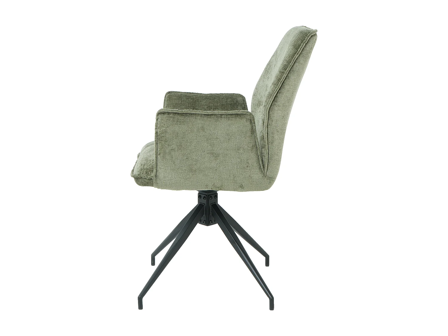 Lot de 2 chaises FITOUS pivotantes avec accoudoirs en tissu pour  salle à manger, pieds en métal noir