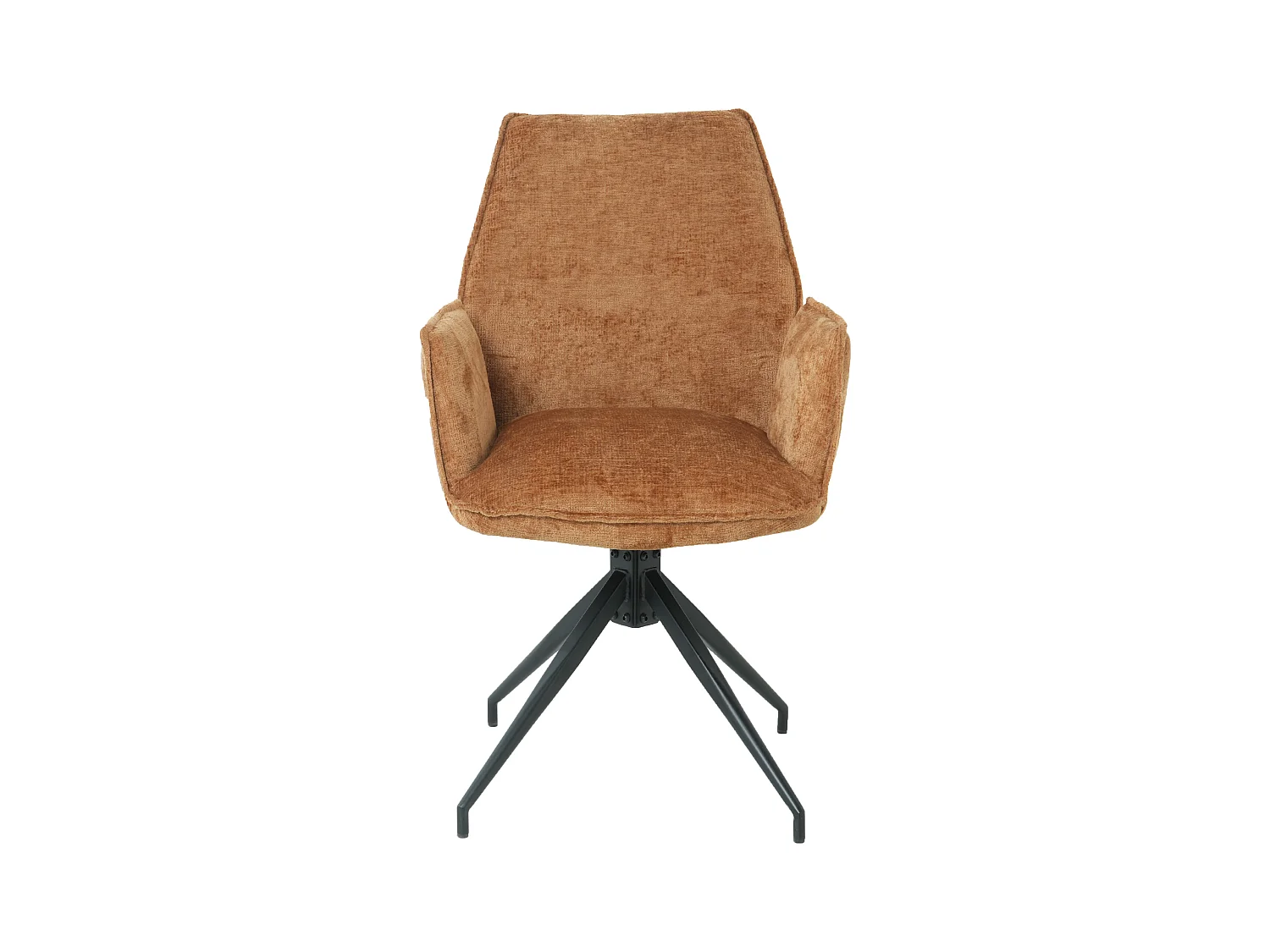 Lot de 2 chaises FITOUS pivotantes avec accoudoirs en tissu pour  salle à manger, pieds en métal noir