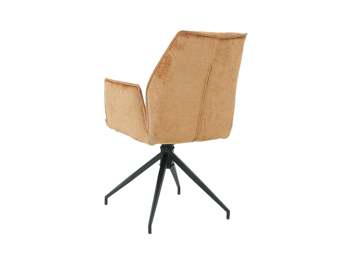 Lot de 2 chaises FITOUS pivotantes avec accoudoirs en tissu pour  salle à manger, pieds en métal noir