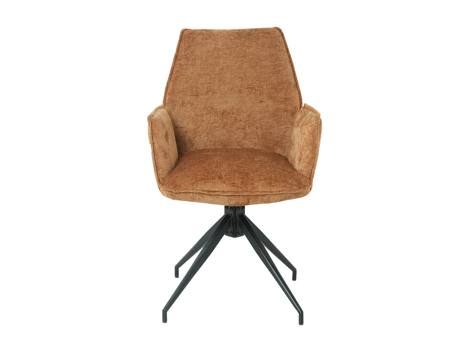 Lot de 2 chaises FITOUS pivotantes avec accoudoirs en tissu pour  salle à manger, pieds en métal noir