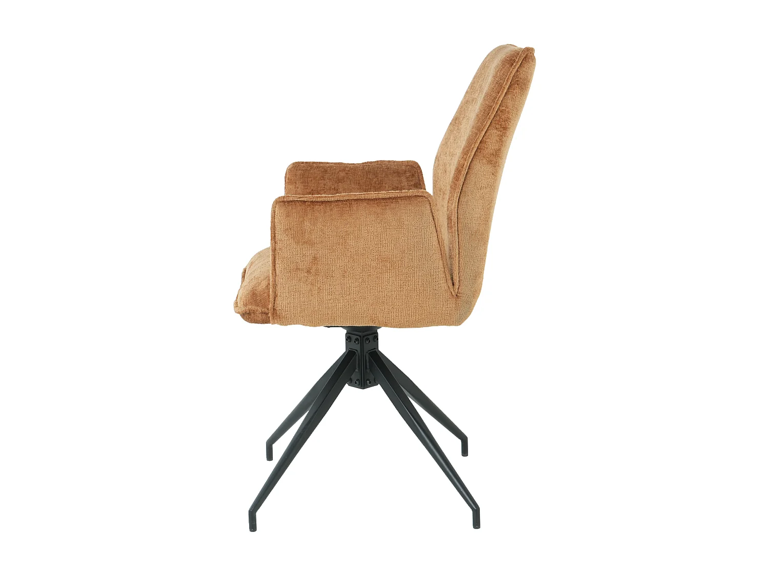 Lot de 2 chaises FITOUS pivotantes avec accoudoirs en tissu pour  salle à manger, pieds en métal noir