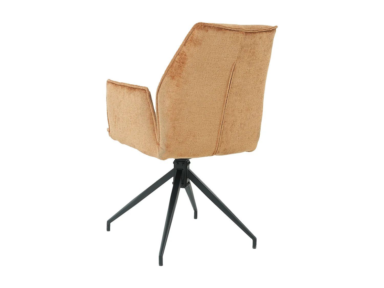 Lot de 2 chaises FITOUS pivotantes avec accoudoirs en tissu pour  salle à manger, pieds en métal noir