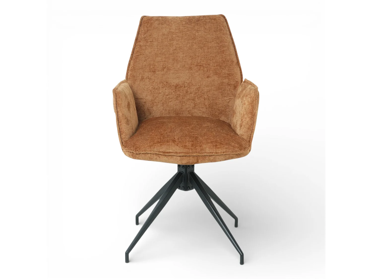 Lot de 2 chaises avec accoudoirs pivotantes tissu orange - FITOUS