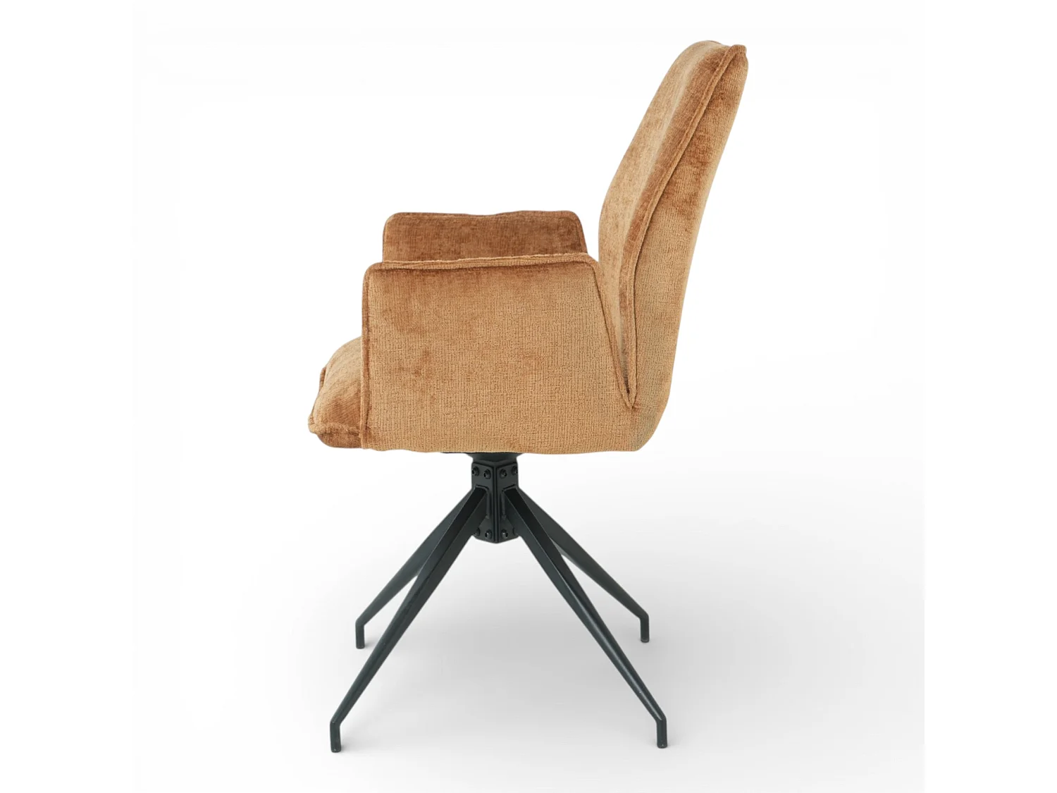 Lot de 2 chaises avec accoudoirs pivotantes tissu orange - FITOUS