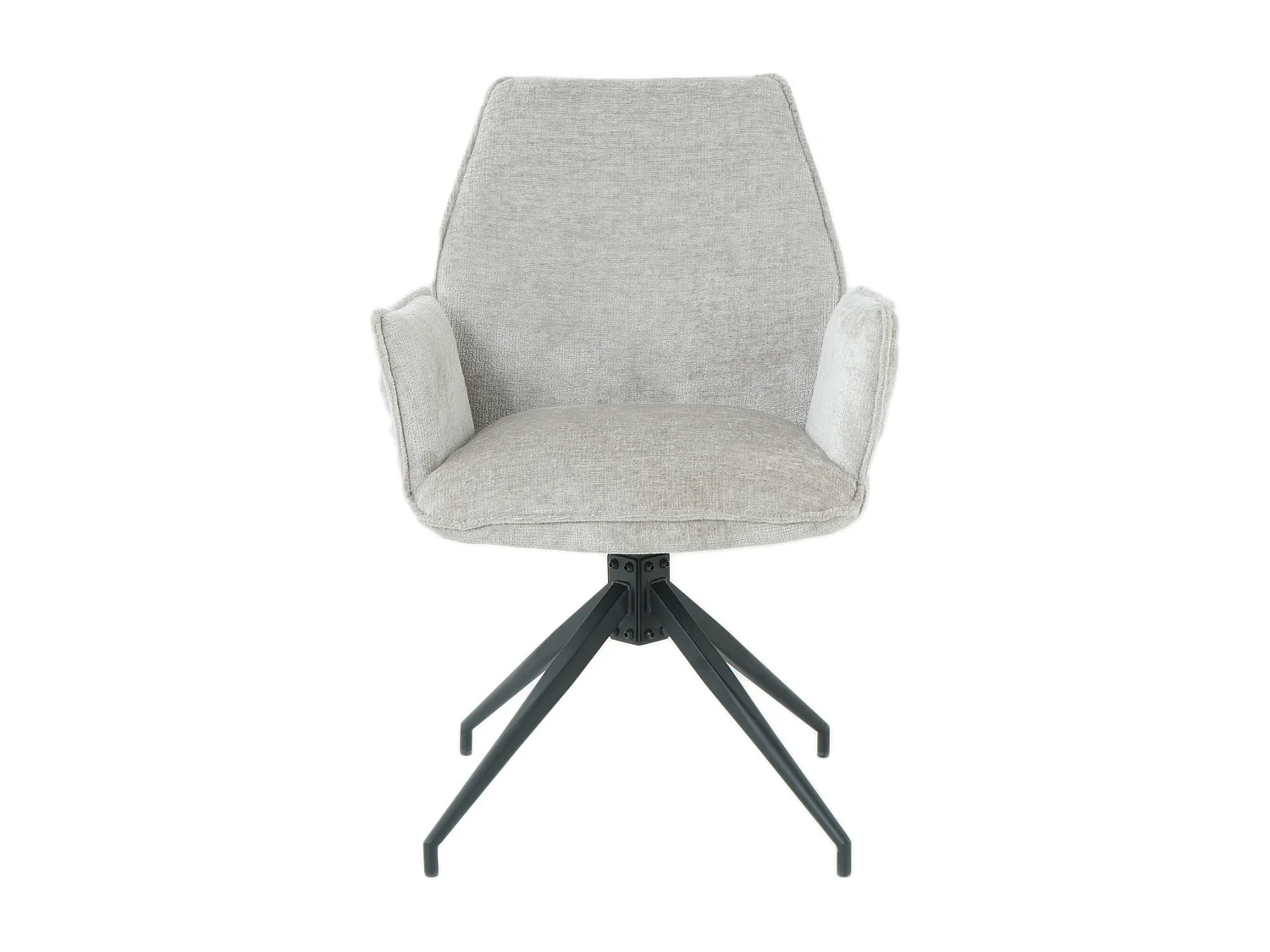 Lot de 2 chaises FITOUS pivotantes avec accoudoirs en tissu pour  salle à manger, pieds en métal noir