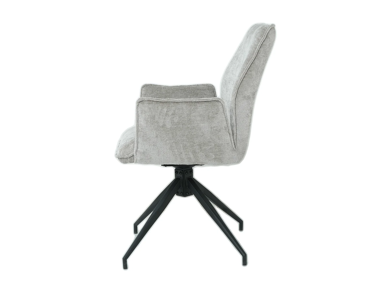 Lot de 2 chaises FITOUS pivotantes avec accoudoirs en tissu pour  salle à manger, pieds en métal noir