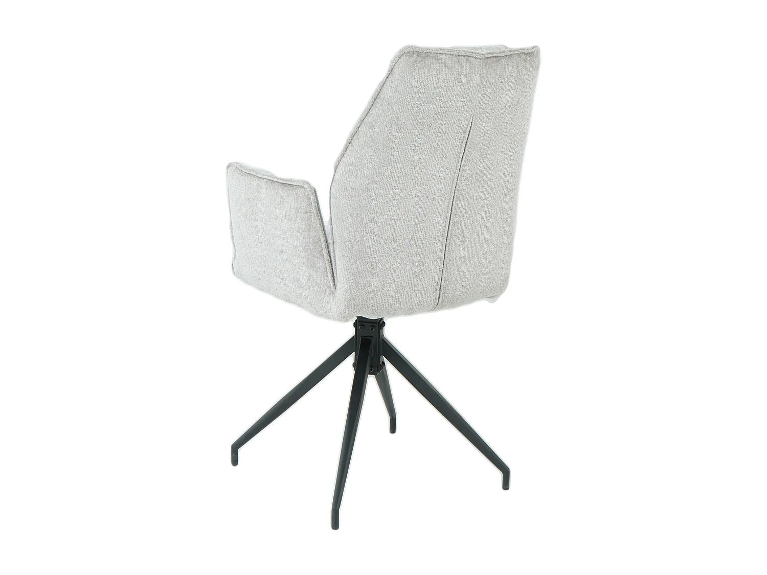 Lot de 2 chaises FITOUS pivotantes avec accoudoirs en tissu pour  salle à manger, pieds en métal noir