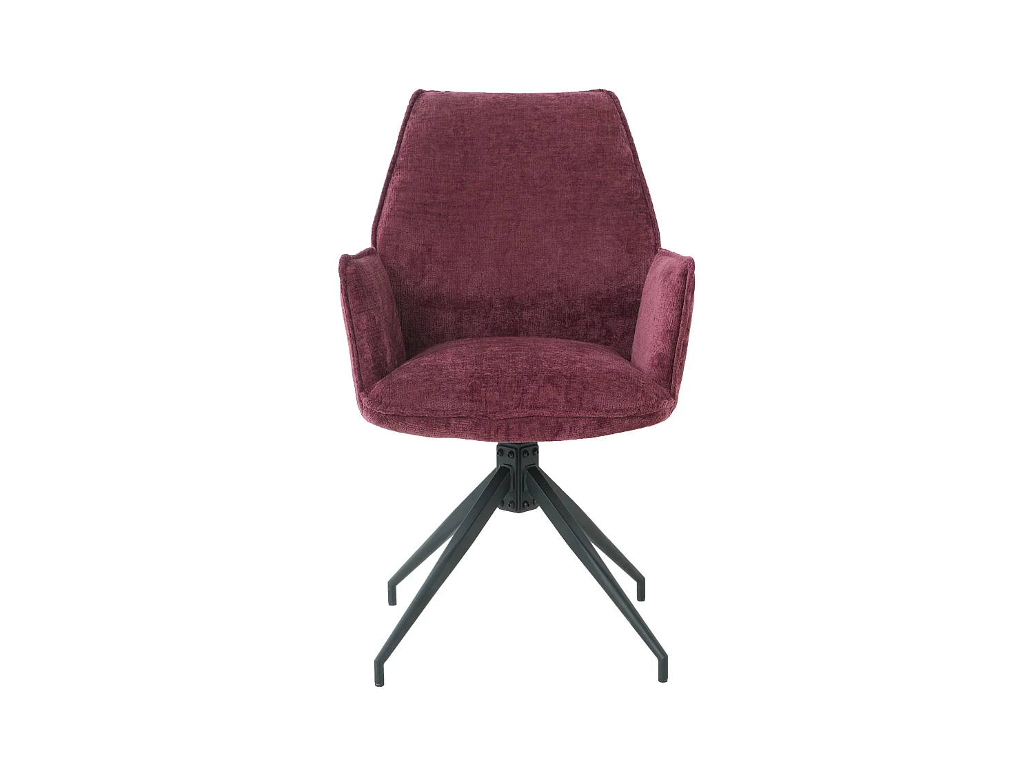 Lot de 2 chaises FITOUS pivotantes avec accoudoirs en tissu pour  salle à manger, pieds en métal noir