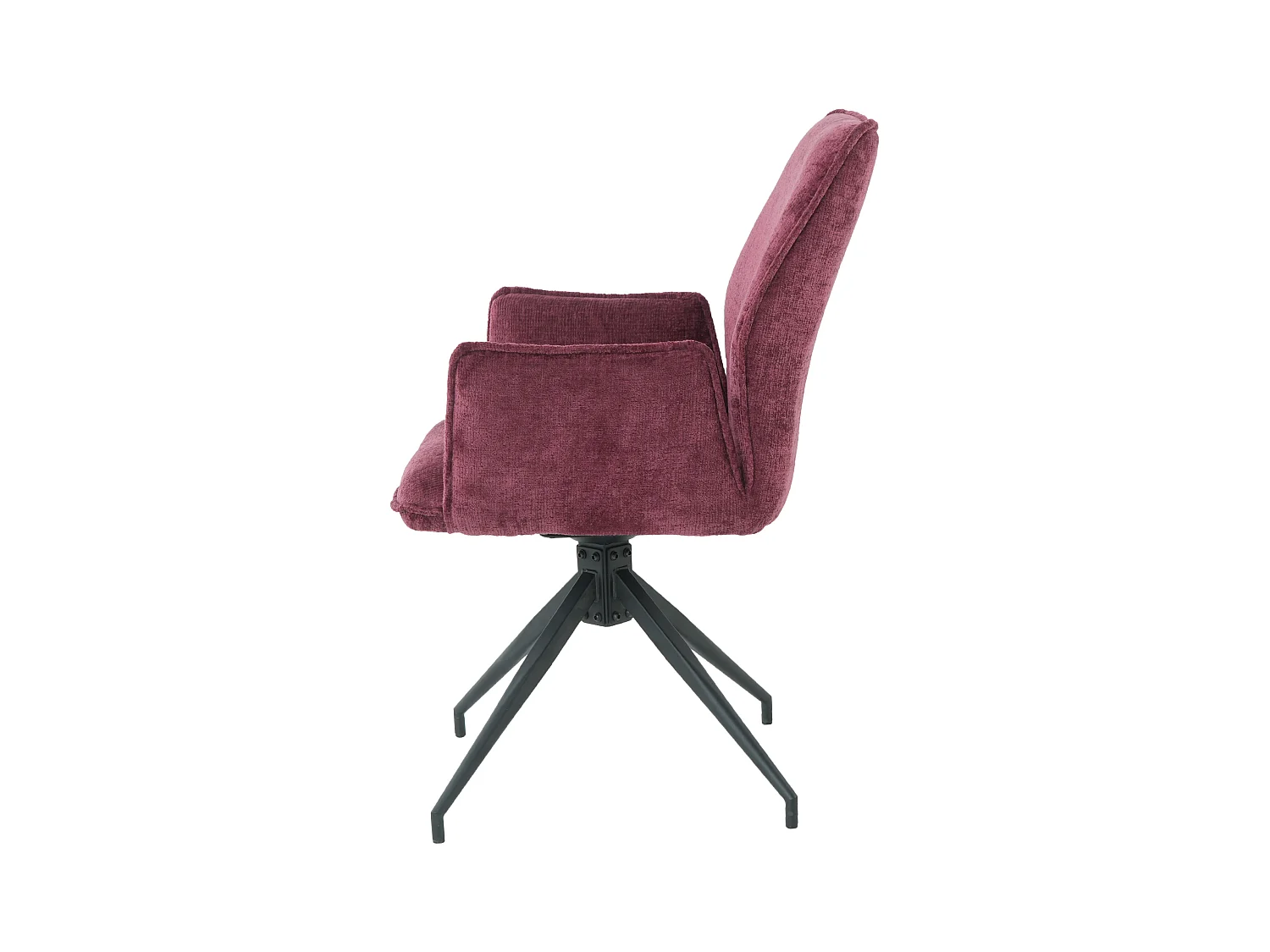 Lot de 2 chaises FITOUS pivotantes avec accoudoirs en tissu pour  salle à manger, pieds en métal noir