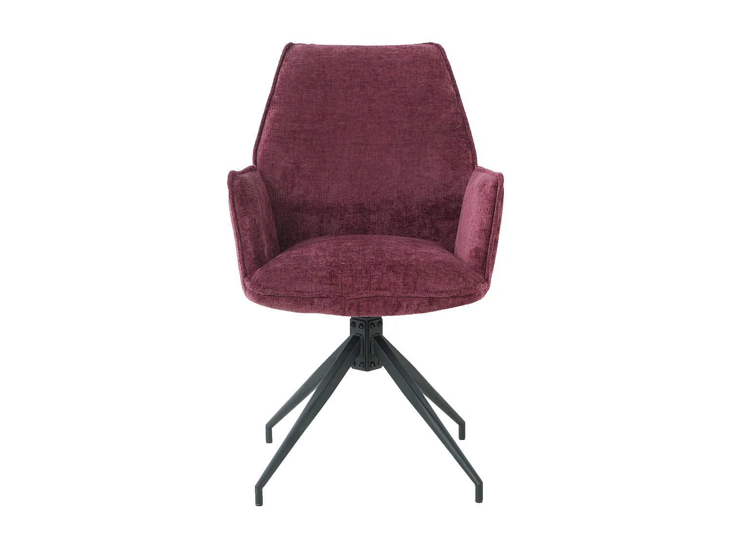 Lot de 2 chaises FITOUS pivotantes avec accoudoirs en tissu pour  salle à manger, pieds en métal noir