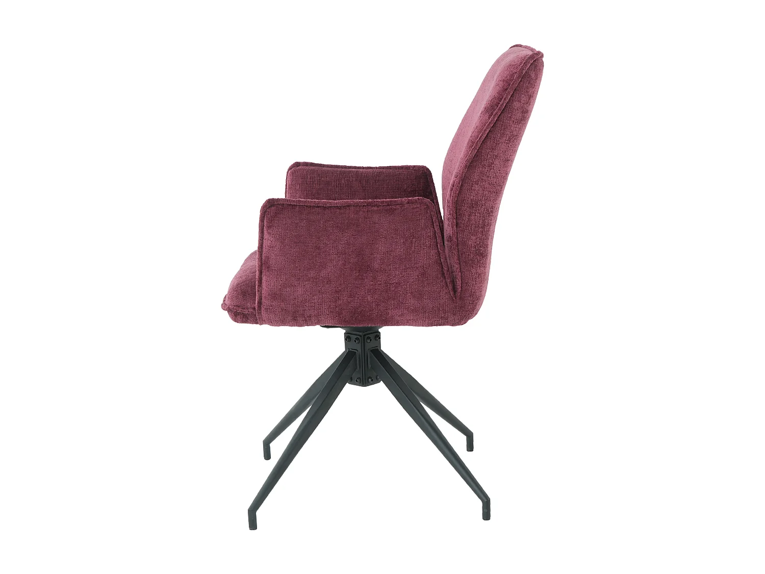 Lot de 2 chaises FITOUS pivotantes avec accoudoirs en tissu pour  salle à manger, pieds en métal noir