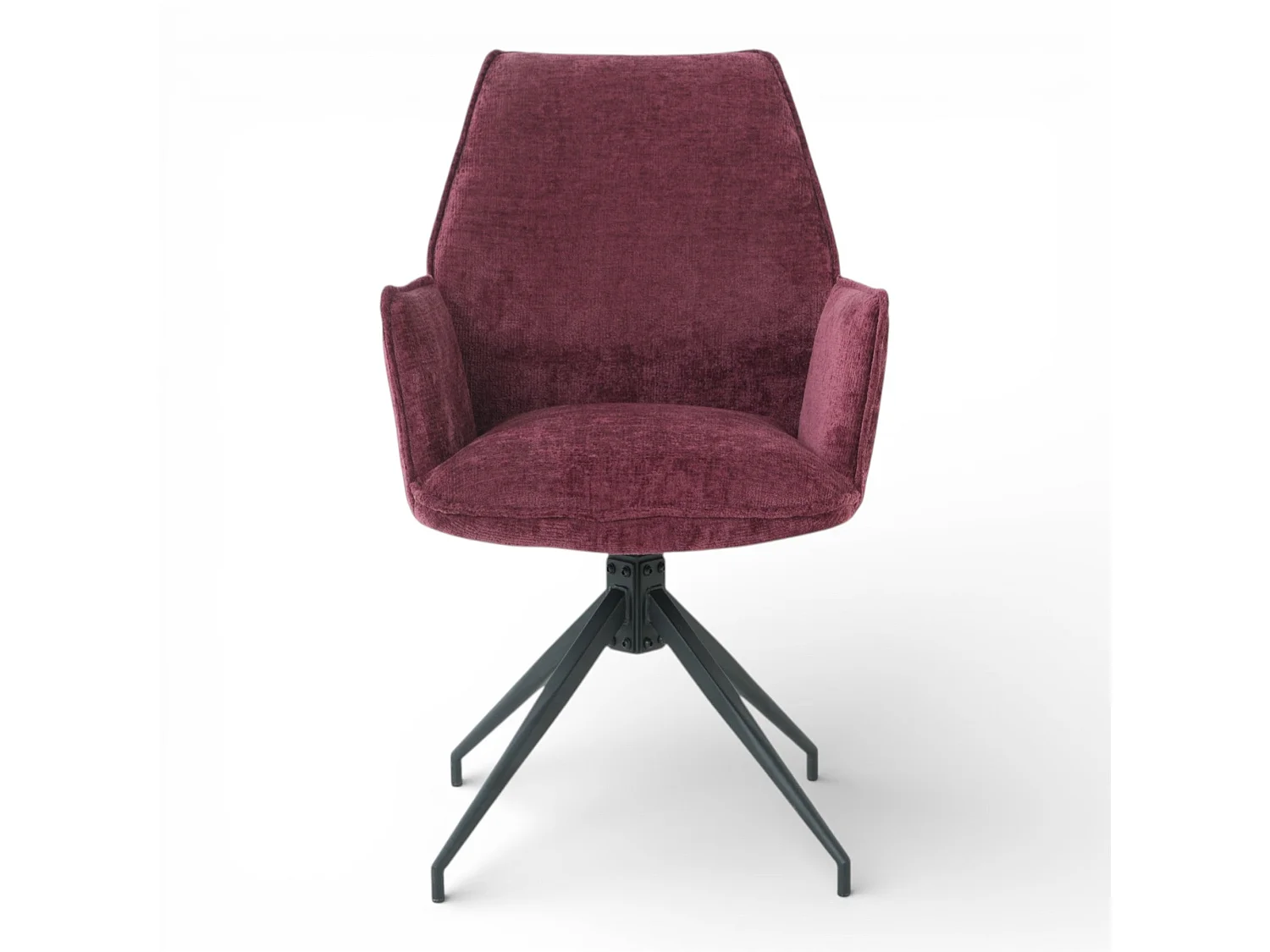 Lot de 2 chaises avec accoudoirs pivotantes tissu bordeaux - FITOUS