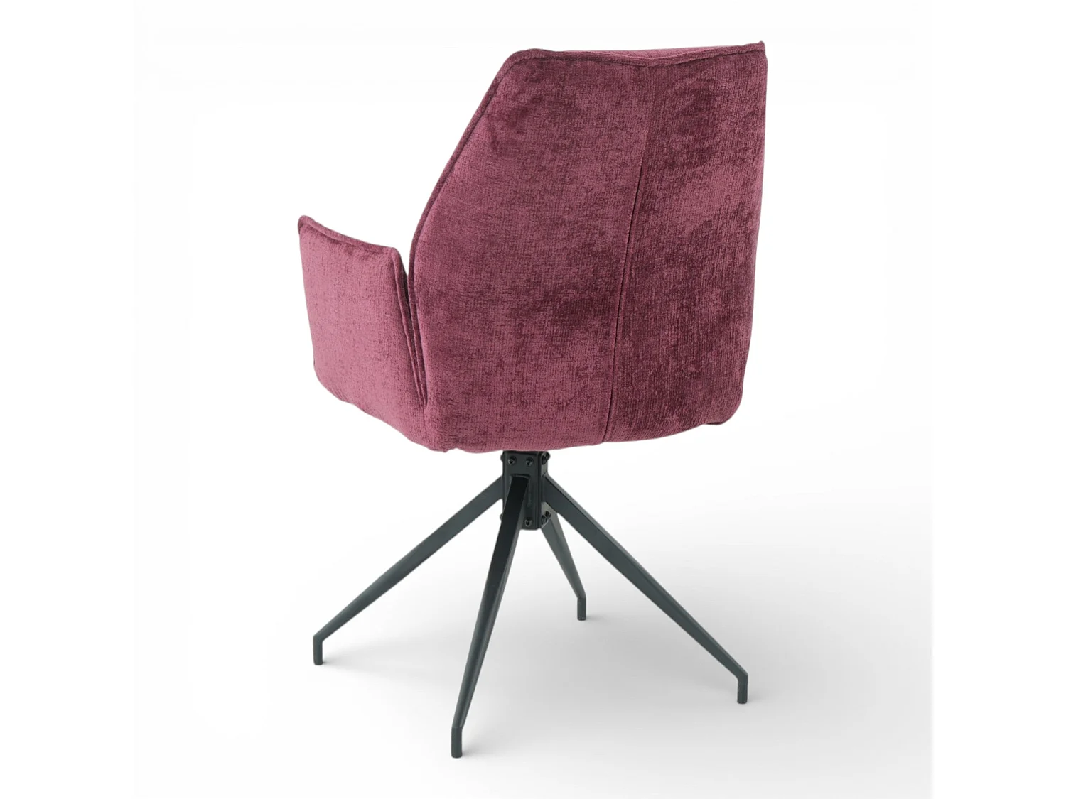 Lot de 2 chaises avec accoudoirs pivotantes tissu bordeaux - FITOUS