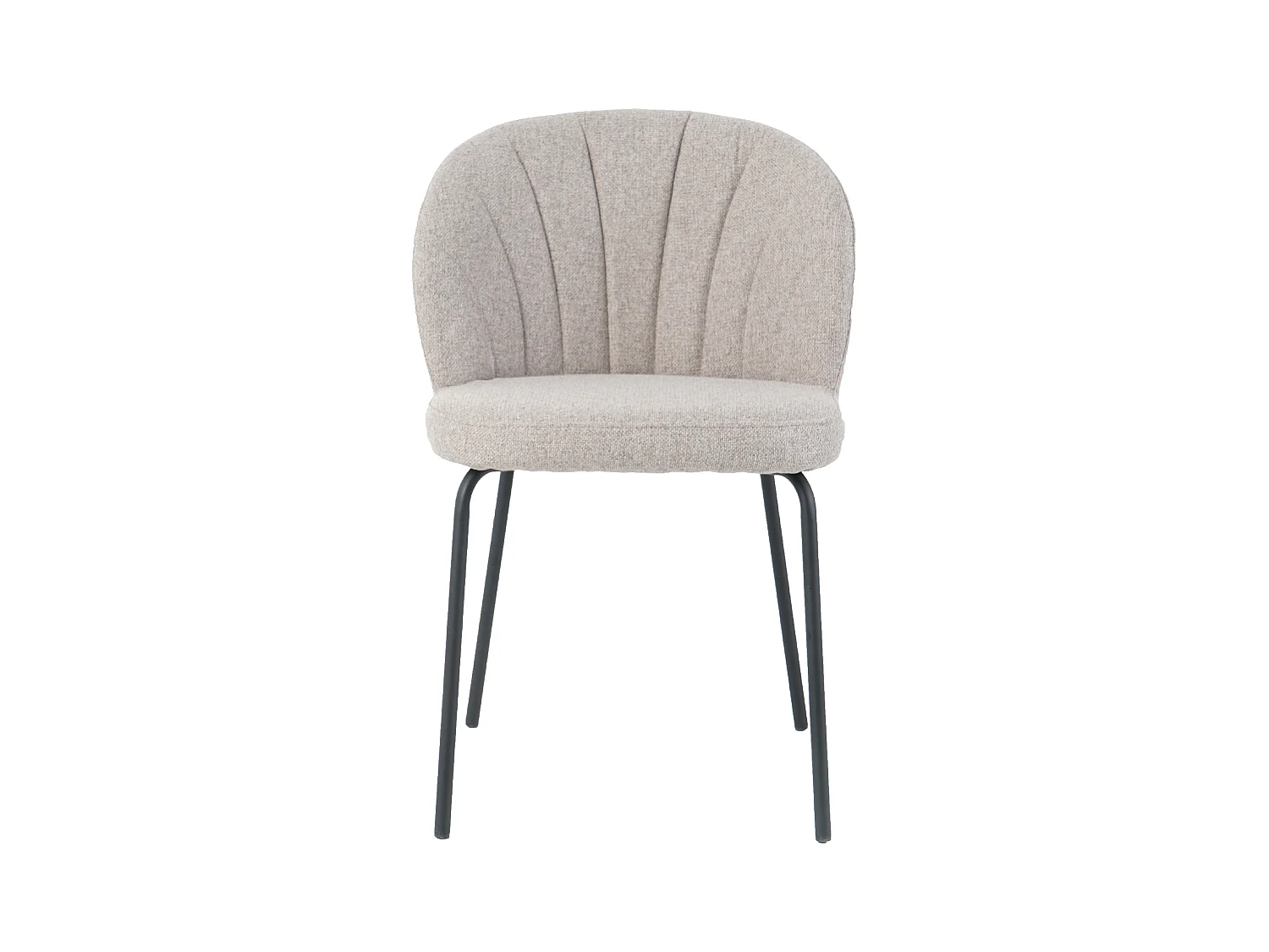 Lot de 2 chaises LUMOS en tissu pour cuisine ou salle à manger, pieds en métal noir